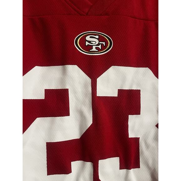 New! Youth Large Red Christian McCaffrey SF 49ers #23 - Picture 9 of 16